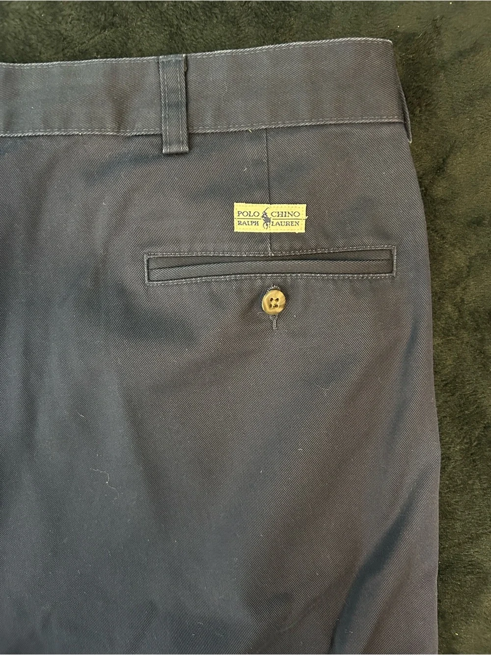 Vtg Y2K Polo Ralph Lauren Men's Andrew Pant Navy Chino Double Pleated Size 40x30